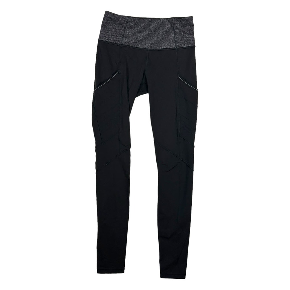 Lululemon Sz 4 Fresh Tracks Tight Power Luxtreme Variegated Knit Heathered Black